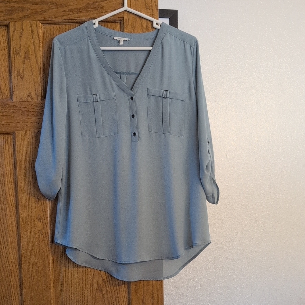 Maurices Teal Button-Front Blouse